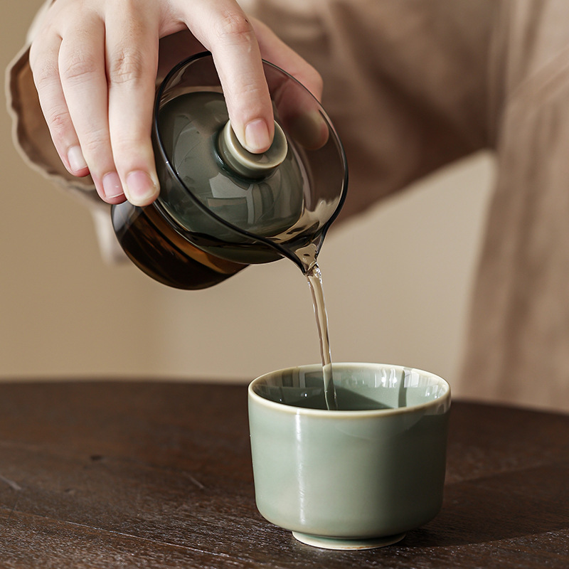 Celadon Ceramic Cup - Celadon Porcelain Tea Cup Portable Travel