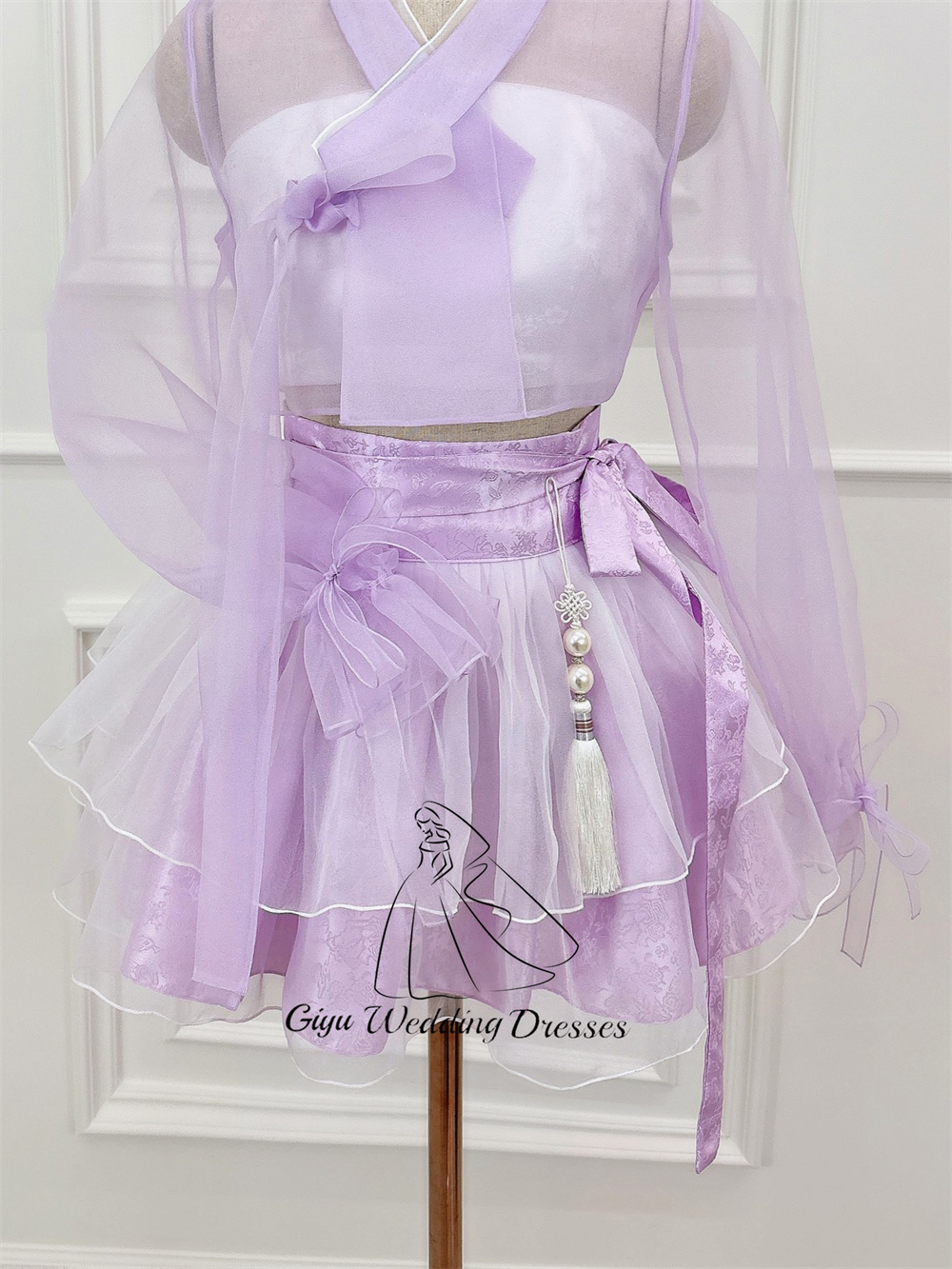 Giyu Purple Hanbok Mini Dress  - Korean Tea Set recension och pris