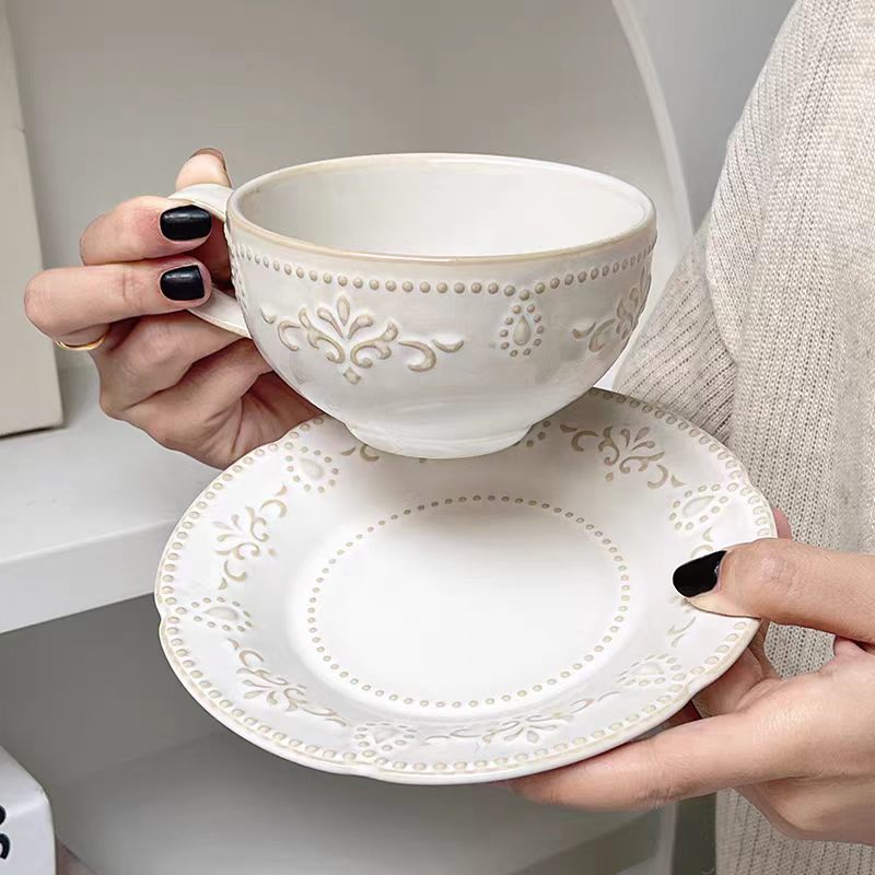 French Retro Relief Flower Cup - Korean Tea Set recension och pris