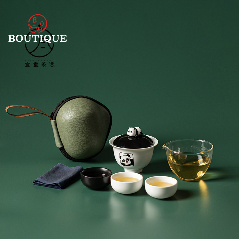 Yishi Talk Panda Travel Set Ca - Korean Tea Set recension och pris