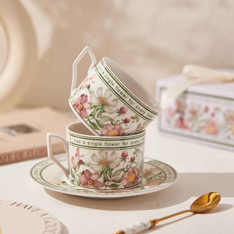 French Retro Style Coffee Cup  - Korean Tea Set recension och pris