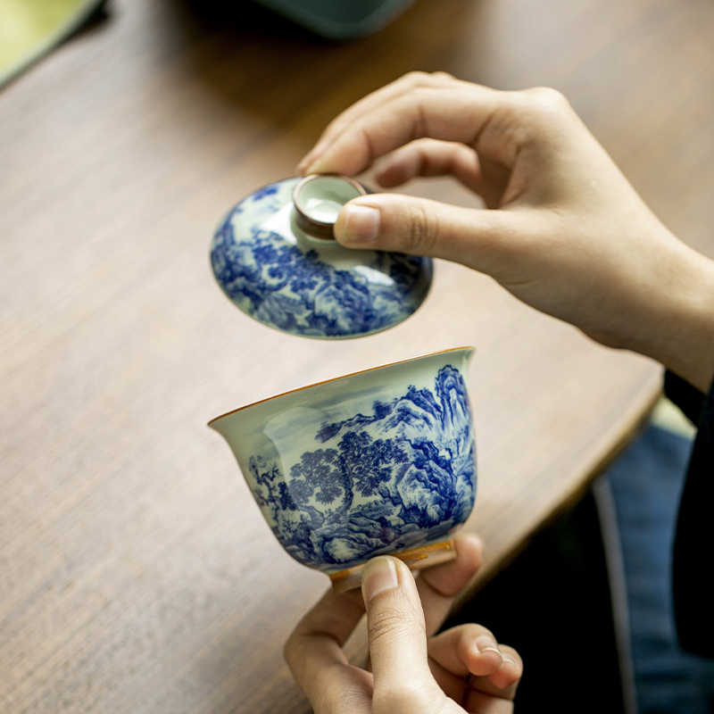 Chinese Retro Blue and White P - Korean Tea Set recension och pris